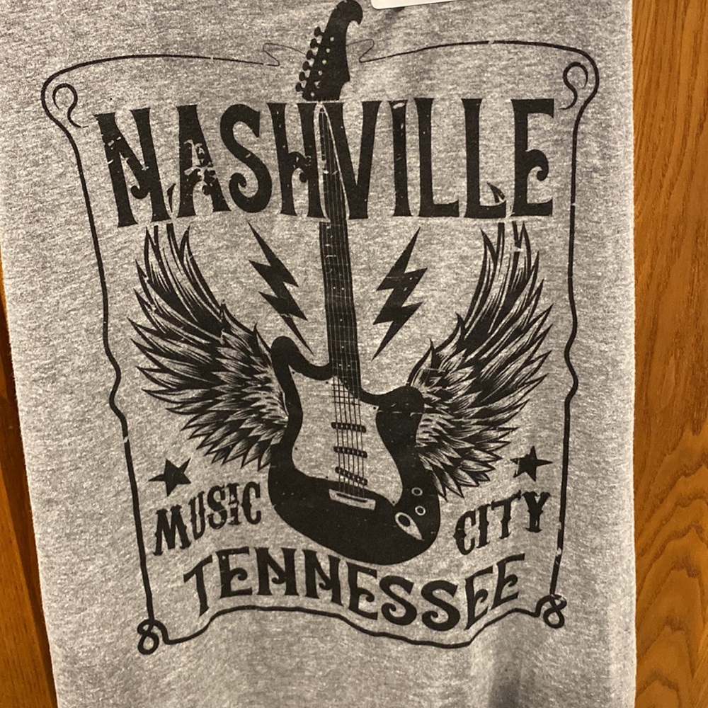*NEW* Next Level Apparel Gray Nashville Music Tank Top size small - Picture 3 of 6